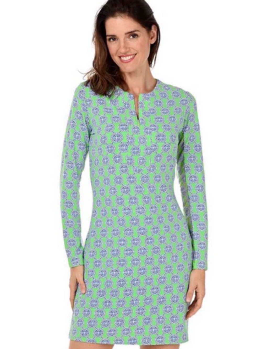 IBKUL Aida UPF 50+ Long-Sleeve Active Wear Dress, Size M
